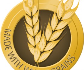 Set of Wheat vector lables 04