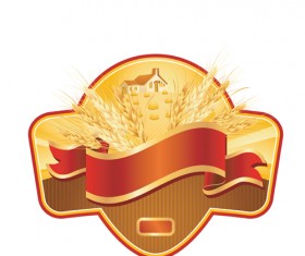 Set of Wheat vector lables 05