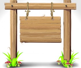 Vector Wooden Signs design elements 04