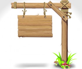 Vector Wooden Signs design elements 06