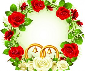 Flowers Wreath design vector 01