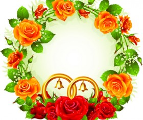 Flowers Wreath design vector 02
