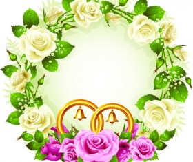Flowers Wreath design vector 03