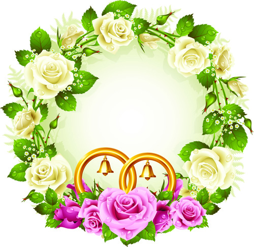 Flowers Wreath design vector 03 free download