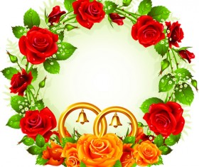 Flowers Wreath design vector 04