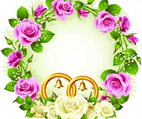 Flowers Wreath design vector 05