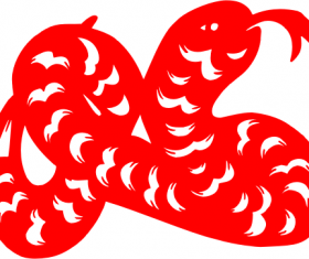 Paper cut Snake design vector