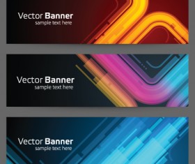 Modern colored banner 01 vector material