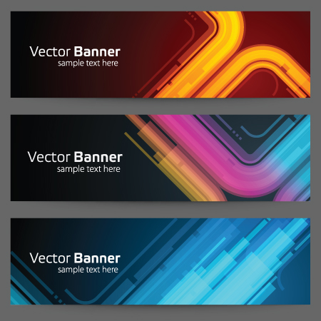 Modern colored banner 01 vector material
