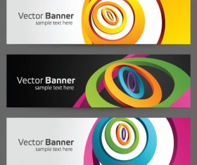 Modern colored banner 02 vector material