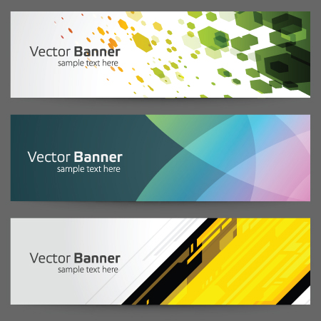 Modern colored banner 03 vector material