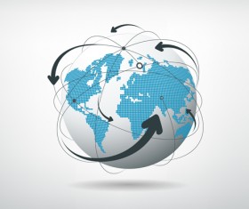 Modern Background with globe elements vector 01