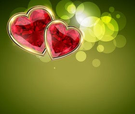 Background and Romantic hearts vector graphics 02
