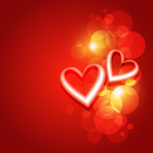 Background and Romantic hearts vector graphics 03
