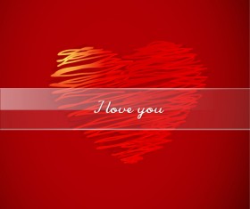 Background and Romantic hearts vector graphics 04