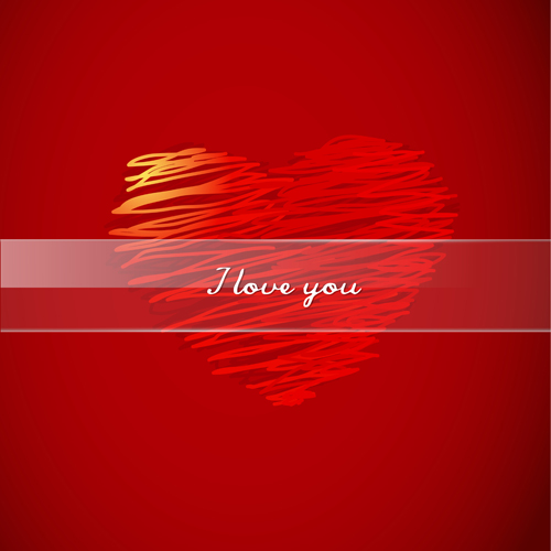Background and Romantic hearts vector graphics 04