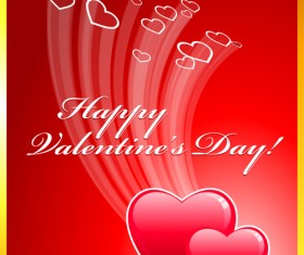 Background and Romantic hearts vector graphics 05