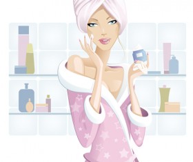 Elements of Beautiful girls vector 02