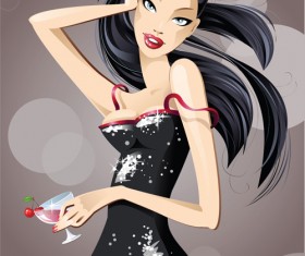 Elements of Beautiful girls vector 04