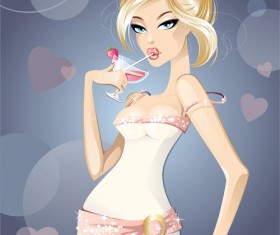 Elements of Beautiful girls vector 05