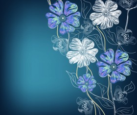 Flowers background design elements vector 01