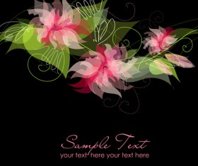 Flowers background design elements vector 02