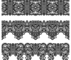 Set of Lace ribbons borders vector 01