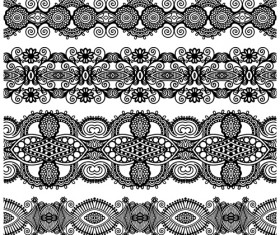 Set of Lace ribbons borders vector 03