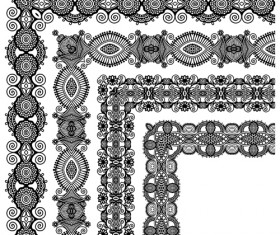 Set of Lace ribbons borders vector 04