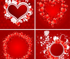 Valentine love backgrounds vector set 01