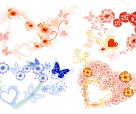 Valentine love backgrounds vector set 10