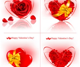 Valentine love backgrounds vector set 04