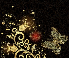 Valentine love backgrounds vector set 08