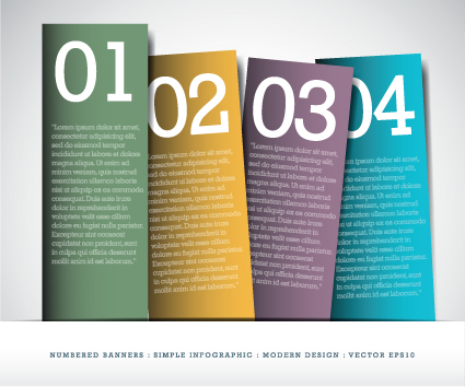Numbers Banners design vector 02