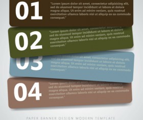 Numbers Banners design vector 03