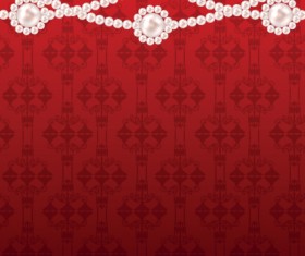 ornate Pearl with red background vector