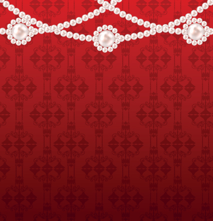 ornate Pearl with red background vector