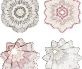 Guilloche with rosettes elements vector graphics 01