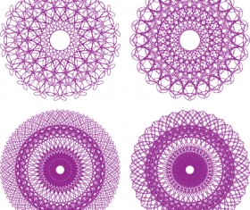 Guilloche with rosettes elements vector graphics 03