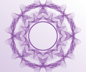 Guilloche with rosettes elements vector graphics 04