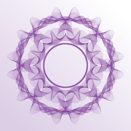 Guilloche with rosettes elements vector graphics 04