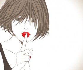 Stylish Woman Hairstyle elements vector 02