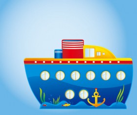 Paper cut of Cartoon Maritime transport elements vector 02
