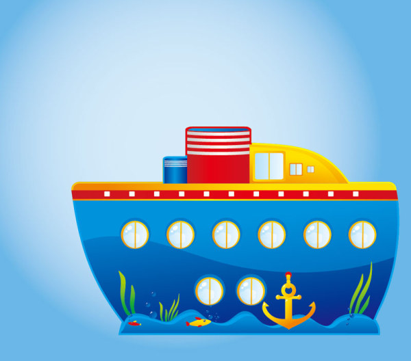 Paper cut of Cartoon Maritime transport elements vector 02