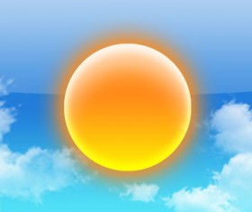 Sun with Cloud psd material