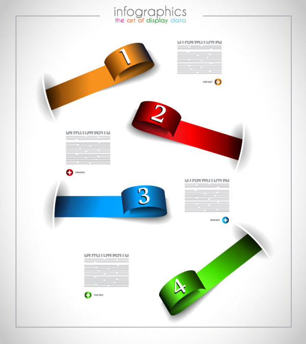 Numbered Infographics elements vector 04