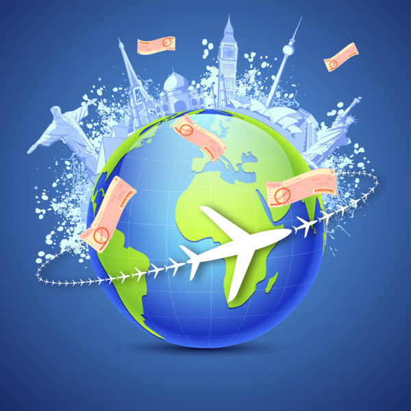 Vector Global Travel design elements set 01 free download