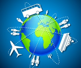 Vector Global Travel design elements set 02