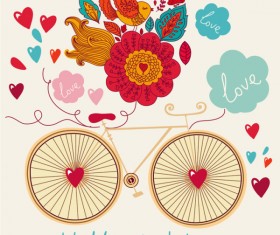 Romantic wedding Invitation card vector 03