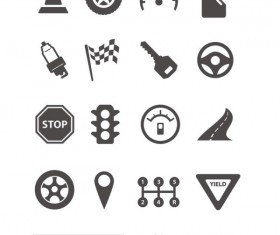 Traffic elements vector icons